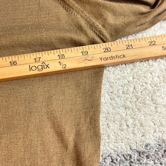 Isda & Co sweater Womens size large Knit peruvian pima Cotton ginger V Neck New - Picture 6 of 11